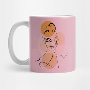 Minimalist Woman One Line Art Drawing Mug